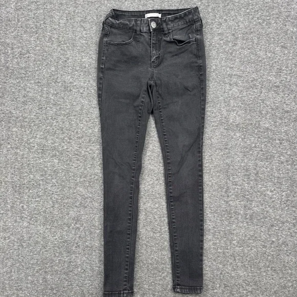 SO Womens Low Rise Jegging Skinny Jeans Faded Black Size 3 Stretch Denim - Picture 2 of 9